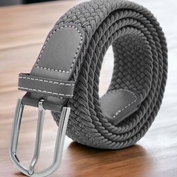 ZORO Men Grey Textured Belt-image-32