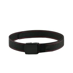 Mast & Harbour Men Black & Red Textured Slim Belt-image-53