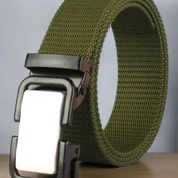 The Roaster Lifestyle Co. Men Olive Green Textured Wide Belt-image-94