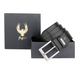 Flyer Men Black Textured Leather Formal Belt-image-60
