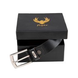 Flyer Men Black Textured Leather Formal Belt-image-57