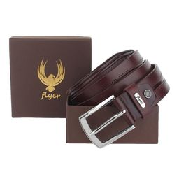 Flyer Men Brown Leather Formal Belt-image-4
