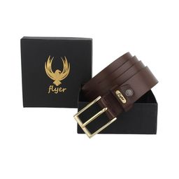 Flyer Men Brown Leather Formal Belt-image-43