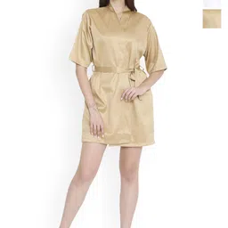Arendelle Women Pack Of 3 Shaw Collar Mini Robes With Waist Belt-image-34
