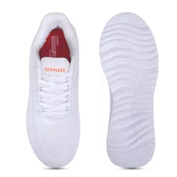 ASIAN Men White Mesh Running Non-Marking Memory Foam Shoes image 4