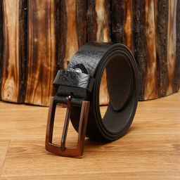 MUTAQINOTI Men Black Leather Formal Belt-image-52