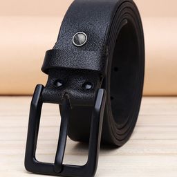 URBAN ALFAMI Men Black Textured PU Belt-image-53
