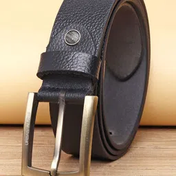 URBAN ALFAMI Men Black Textured Leather Belt-picture-37
