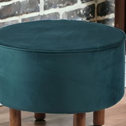 Ikiriya Green Rosslyn Wooden Cylindrical Pouffe Ottoman-image-19