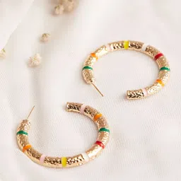 TOKYO TALKIES X rubans FASHION ACCESSORIES Gold-Toned Contemporary Hoop Earrings-54