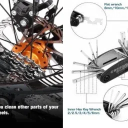 rebound Combo of Chain Cleaner Brush and 15 in 1 Multi-function Tools Kit Spoke Wrench Cycling Bicycle Chain Cleaner Brush & Tool Kit image 4