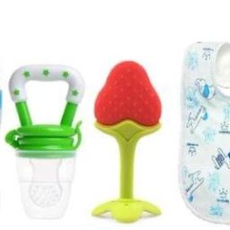 Baby Fruit Nibbler, Teether & Spoon Feeder For feeding Teether and Feeder Orange- Silicone-42