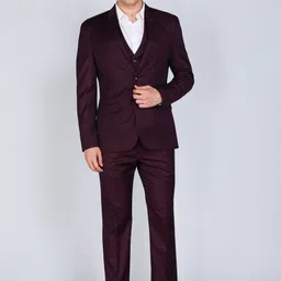 park avenue Men 3 PCS SB2 BTN NOTCH CLR SUIT - S.SLM FIT Self Design Suit-picture-38
