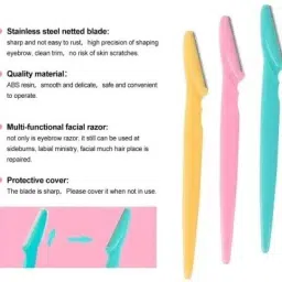 Multipurpose Exfoliating Dermaplaning Tool, Eyebrow Razor Pack Of 3, Men & Women-image-1
