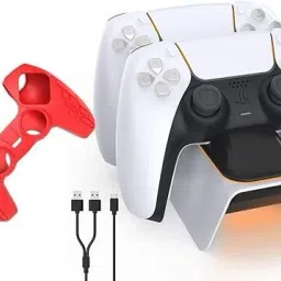 PSS Charging Station for PS5 DualSense Controller Fast Charging & Silicone Case 1.2 GB-10