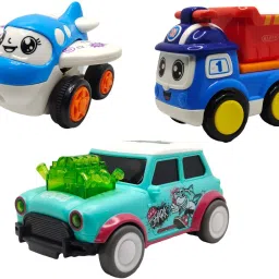 Unbreakable Four-Wheel Drive Friction Powered Diecast Toy Set-D138-10