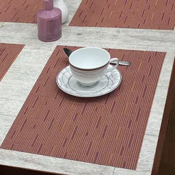 BIANCA Alpine Rust 6 Pieces Textured Rectangle Table Placemats image 1