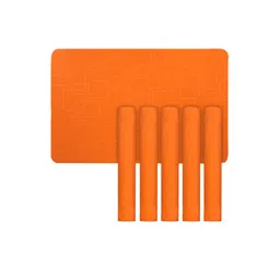 Kuber Industries Pack Of 6 Orange Solid Square Design PVC Table Placemat image 2