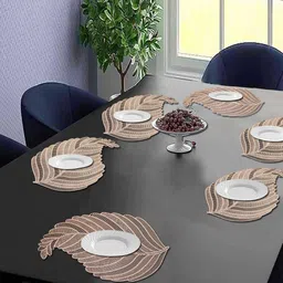 LooMantha  6-Pcs Brown Printed Table Placemats image 1
