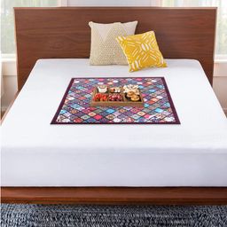Kuber Industries Digital Rangoli Printed Square Laminated Bed Server image 1