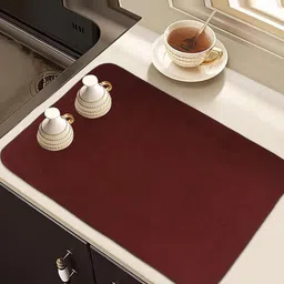 Kuber Industries Maroon Rectangular Table Placemat image 1