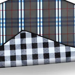 Stylista Blue & Black Checked Waterproof Rectangular Reversible Bed Server Mat-11