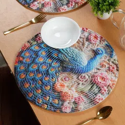 SOKNACK Blue & Pink 4 Pieces Digital Printed Table Placemats-11