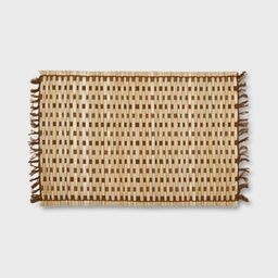 Fabindia 6-Pcs Natural-Brown Striped Rectangular Table Placemats-57