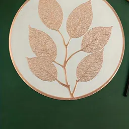 Dakshya Industries Brown 2-Pieces Leaf Design Round Table Placemats-40