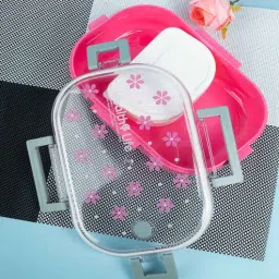 market 99 Pink Plastic BPA FreeMicrowave Safe Air tight Lunch Box-picture-24