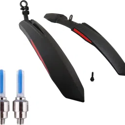 Front& Rear Mudguard With Iron Fitting With Cycle Valve Light Full Length Front & Rear Fender-25