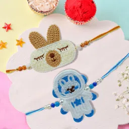 Kids Crochet Rakhi Set of 2 for Brother Kids Boy Girls New Born Baby, Soft Rakhi Yarn Rakhi, Chawal Roli Pack, Greeting Card Set-image-72