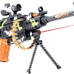 musical army Machine Gun Toy with Stand & Carry Strap Lights and Sound for kids Guns & Darts-image-0