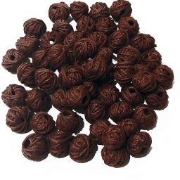 Coffee Brown Color Round Shape Matte Finish Cotton Beads-12mm Dia-image-40