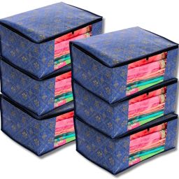 Viskri Saree Covers With Zipper Sarees Lahanga Cloths Suits Pants Shirt Cloth Organizer Polyester Laundry Bag-image-5