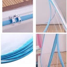 lifekrafts Polyester Kids Washable Pop-Up Foldable Double Bed Mosquito Net Mosquito Net image 5