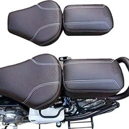 Brown Fancy Seat Cover for Classic Desert Storm Split Bike Seat Cover For Royal Enfield Classic, Classic 350, Classic 500-image-4