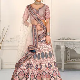 SAPTRANGI Ethnic Motifs Printed Semi-Stitched Lehenga & Unstitched Blouse With Dupatta-picture-35