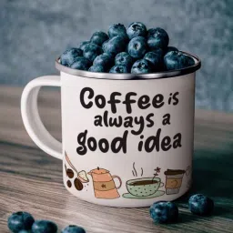 gathari Coffee is a Good Idea Enamel Printed White 350ml Stainless Steel Coffee Mug-picture-40