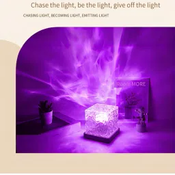 melbon Acrylic Crystal Desk Lamp?Control Switch & USB Charging?Dynamic Table Lamp Table Lamp image 3