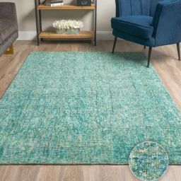 Sea Blue Abstract Wool 5 x 7 Feet Hand Tufted Carpet by Kaleen India-picture-39