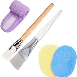 Face Pack Brush and Face Cleaning Sponge Facial Headband for Women-25