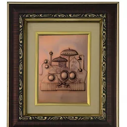 Pray Everyday Copper Toned & Brown Vaishno Mata Self Design Wall Photo Frame-image-71