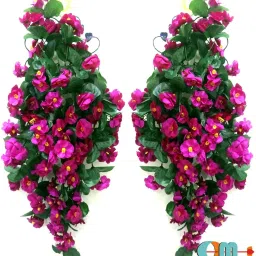 Artificial Creepers hanging flower Purple Daisy Artificial Flowerwith Pot-28