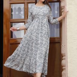 Women Embroidered Viscose Rayon Anarkali Kurta-image-88