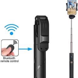 Worricow Wireless Bluetooth Integrated Folding Tripod Mobile Phone Selfie Stick Tripod Tripod-image-46