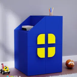 boingg! - a happy start Geometric Kids Storage Cabinet in Blue & Yellow Colour-picture-10