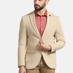 Blackberrys Textured Notched Lapel Single Breasted Slim-Fit Casual Blazer-image-52