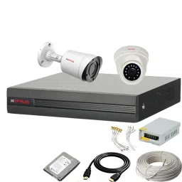 CP PLUS 4 Channal HD DVR 1080p 1Pcs,Outdoor Camera 2.4 MP 1Pcs,Indoor Camera 2.4 MP 1Pcs,500 GB Hard Disk,Full combo set Security Camera-13