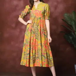 Women Maxi Multicolor Knee Length Dress-image-7